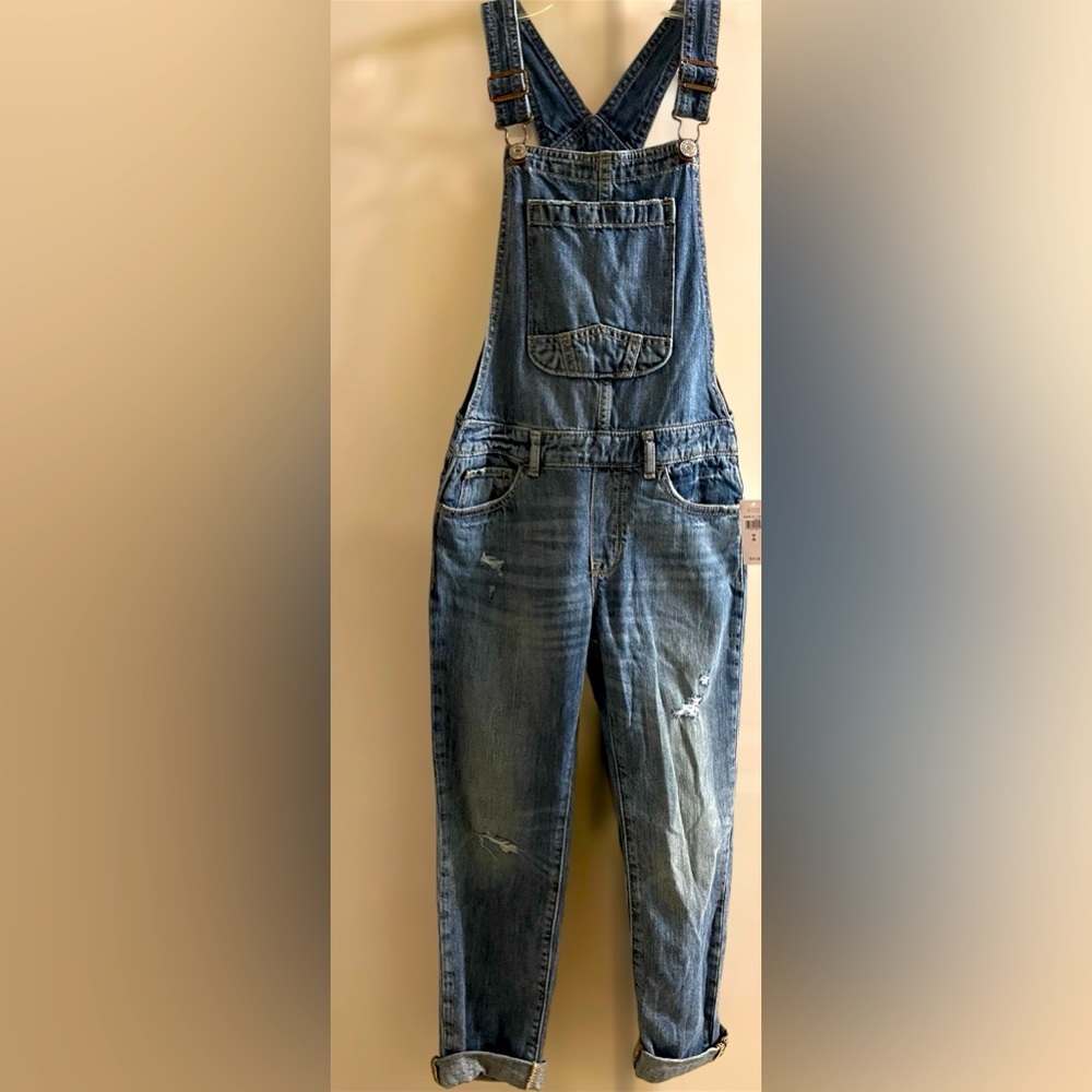 NWT Gap Kids Distressed Overalls - Size 8 (M)